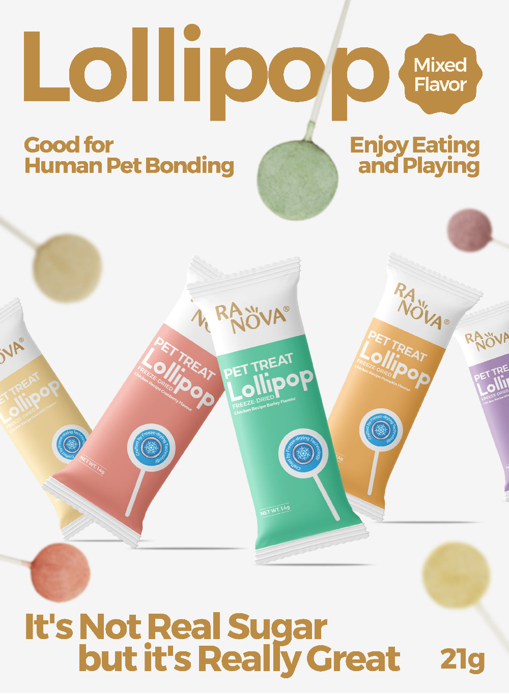 Cat treats freeze dried lollipop (mix flavor)